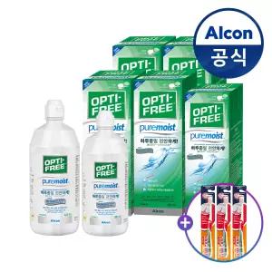 옵티프리 렌즈세척액 퓨어모이스트 420ml 4개 + 300ml 1개(+검케어칫솔 3개)