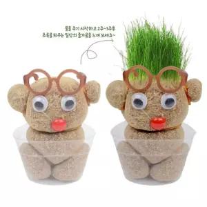 잔디인형키우기 완구 비식품 1묶음 4개입/돌봄/화분/꾸미기/채소/키우기/식물/세트/심기/베란다/텃밭/키트