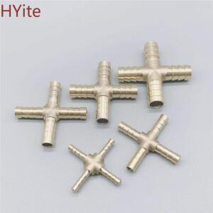 황동 크로스 피팅 십자가 모양의 파이프 웨이 4mm 6mm 8mm 10mm 12mm 호스 바브 커넥터 조인트 구리 커플러 어댑터 커플