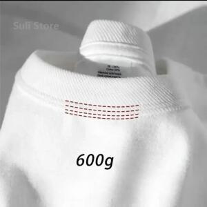 600g 헤비 듀티 코튼 반팔 티셔츠 남성용 패션 코튼 두꺼운 반팔 반팔 티셔츠