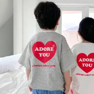[아도르베베] 아동 주니어 아도르 하트 스트라이프 반팔티