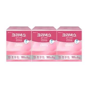 크리넥스 실크 소프트 천연펄프 미용티슈 2겹, 180매, 6입, 3개