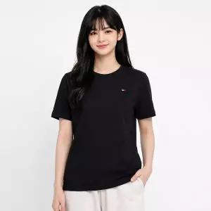 [타미힐피거](95) 타미힐피거 TH 코어 스트레치 여성 반팔티 플래그블랙 867896625-083