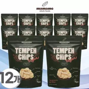 마마메 템페 칩스 오리지널 50g x 12개 단백질 프로틴칩 저칼로리 과자 건강스낵 어린이간식