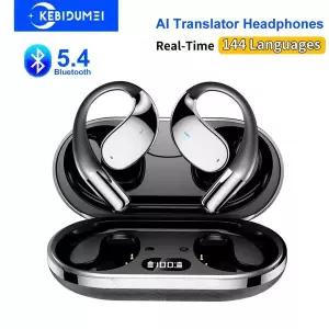Bluetooth 5.4 이어폰 AI 실시간 번역 헤드폰 144 언어 귀고리 헤드셋 HiFi 소음 감소 이어 버드