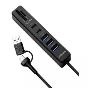 7in1 멀티 초고속 A C타입 USB허브 3.2 Gen1 1.5M 케이블 카메라 메모리 SD카드리더기 겸용 노트북 확장
