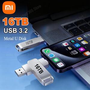 샤오미 레노버 16TB USB 3.2 플래시 드라이브 고속 전송 메탈 메모리 카드 디스크 방수 스틱