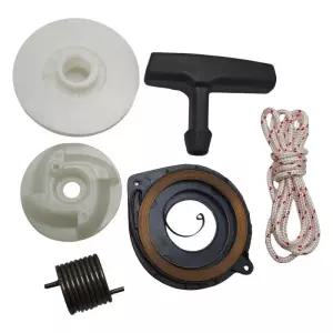 엔진톱부품 Husqvarna 435 440 445 450 445E 450E 전기톱용 리코일 스타터 풀리 스프링 그립 로프 키트