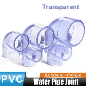 PVC엘보 1개 투명 PVC 90도 팔꿈치 파이프 20253240506375~110mm 수족관 물고기 탱크 솔벤트접