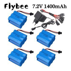 RC 장난감용 Ni-CD 7.2V 배터리 충전기 자동차 경주 트럭 보트 총 부품 1400mAh AA 충전식