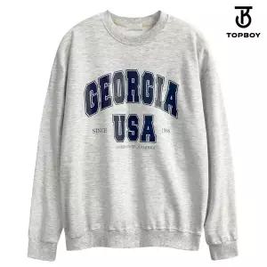 [탑보이] 남녀공용 조지아 USA 소프트 특양면 맨투맨 티셔츠 (TR886)