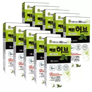 천연염색약 광동 내가그린 빠른허브 1호 x10개 진한흑색 헤어칼라 새치 셀프 식물성분 160g