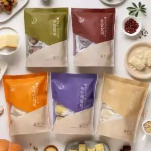 창억떡 찰떡 5종 5봉 세트, 2500g 호박인절미1 모듬찰떡1 통팥찰떡1 녹두깨찰떡1 동부찰떡1