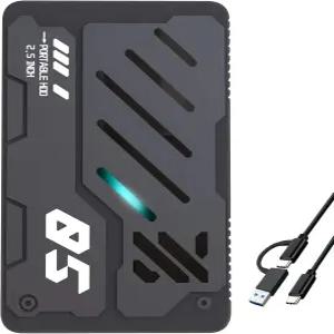 Tianken 울트라 슬림 휴대용 외장 하드 드라이브 USB 3형 C HDD 스토리지 PC 노트북 Mac One (500GB)용