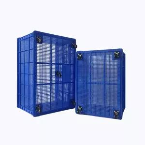 이동식 플라스틱 운반상자 상하차 공장 m02x68x55CM자동휠/블루 물류창고 자재