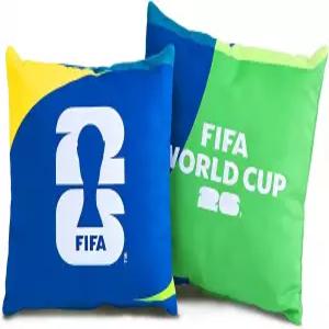 메스카 FIFA 월드컵 2026 트로피 던지기 베개 - 공식 상품 침실 소파 홈 데코용 18x18 인치 플러시 쿠션