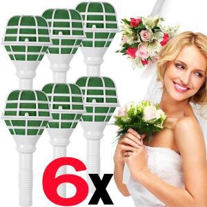 16Pcs 18cm 신부 웨딩 꽃 장식 꽃다발 거품 홀더 녹색 DIY 손잡이 기본 브래킷 공급 파티 용품