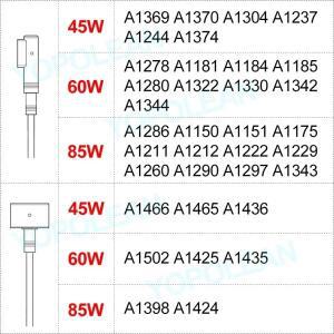 호환 맥북 Pro Air 어댑터 mag 1 2 45W 60W A1278 USB-C 케이블용 새 노트북 충전기