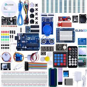 ELEGOO UNO R3 프로젝트 가장 완벽한 스타터 키트 튜토리얼 포함 아두이노 IDE 호환 63개 아이템 DIY 전자
