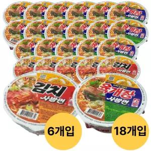 농심 육개장사발면 86g 18개입 + 농심 김치사발면 86g 6개입