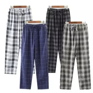 키밍 잠옷 체크무늬 바지 파자마 일자 면바지 pants