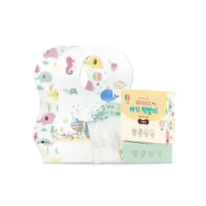 웨어리스 아기 유아 일회용 턱받이 방수 40매 GST