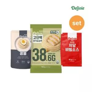 델쥬아 고단백 닭가슴살면 180g 10팩 + 콩물 350ml 5팩 + 저당비빔소스 90g 5팩