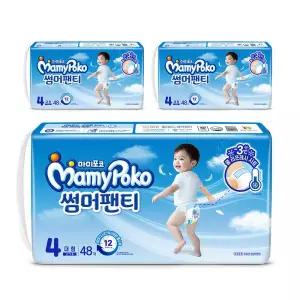 마미포코 썸머 팬티형 여름 기저귀 남아 4단계 대형 48P 3팩 GST