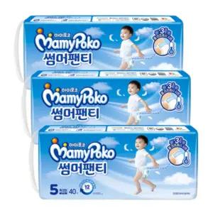 마미포코 남아 썸머 팬티 기저귀 5단계 특대형 3팩 BNS