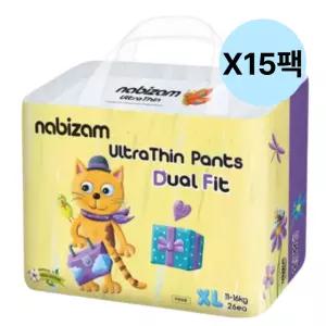 나비잠 아기 듀얼핏 울트라씬 XL 팬티 기저귀 15팩 BNS
