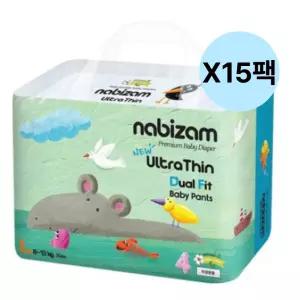 나비잠 썸머 팬티 기저귀 울트라씬 듀얼핏 대형 15팩 BNS