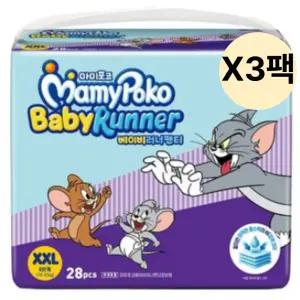 마미포코 팬티 베이비러너 기저귀 점보 공용 28개 3팩 BNS