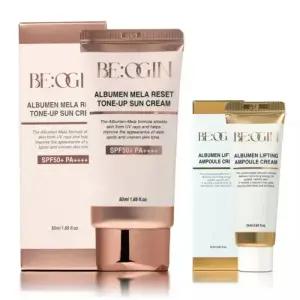 테온셀 비오진 전인화 알부민 멜라 리셋 톤업 쌩얼 선크림 50ml + 크림 25ml