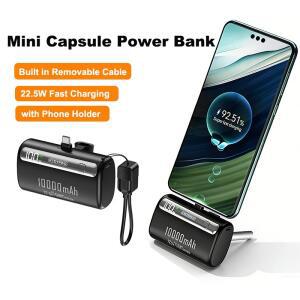 미니 캡슐 파워 뱅크 10000mAh 외장 배터리 타입 C 22.5W 고속 충전 휴대용 아이폰 샤오미  용