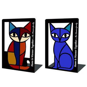 GUSFREUD 금속 고양이 북엔드 2개 세트 MEWSONS 침실용 가족 모던 컬렉션, 선반용 거실, 장식용 및 엔드, 북 사무실