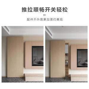 고스트 도어 투명 트랙 목재 슬라이딩 크레인 풀리 침실 주방 양방향 버퍼 하드웨어