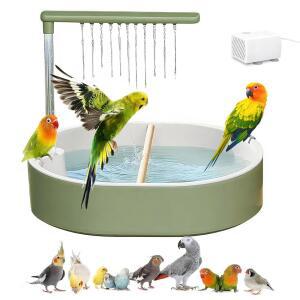 PARROT 욕조 자동 목욕 샤워 대형 애완동물 포함 샤워 분수 버지 앵무새 아프리카 흐르는 USB 실내 잉꼬용 패션 코누레 욕조 펌프 그레이