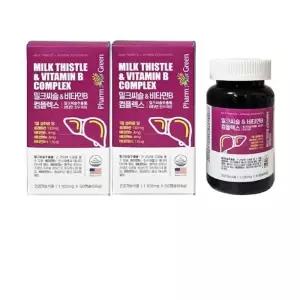 [팜그린] 팜그린 밀크씨슬 비타민B 컴플렉스 1100mg x 60캡슐l 1+1 총2개 총120캡슐