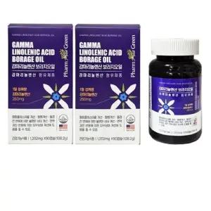 [팜그린] 팜그린 감마리놀렌산 보라지 1202mg x 90캡슐 1+1 총2개 총180캡슐 가족건강