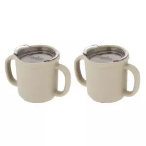 에디슨 실리콘 양손컵 연습용 뚜껑 베이지 200ml X2 BNS