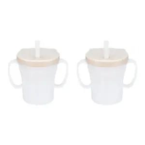 에디슨 유아컵 흘림 방지 빨대컵 200ml 크림 X2개 BNS