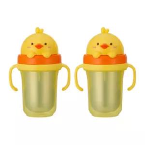 에디슨 유아컵 이중 스텐 빨대컵 휴대용 물통 오리 X2 BNS