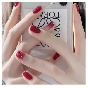 [룽스_62]파머 네일팁 24p 인조손톱 PD-68 레드 그라데이션