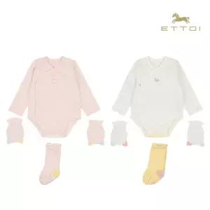 [롯데백화점]에뜨와 토드배내바디수트3PCS SET 07T017905/임신,출산,신생아,조카선물,배내저고리