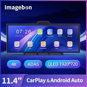 Imagebon H70 Pro 11.4 4K ADAS 대시 캠 QLED 인셀 디스플레이 무선 카플레이 및 안드로이드 오토 듀얼