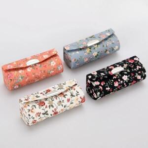 4pcs 패션 립스틱 케이스 거울 포장이 포함된 복고풍 꽃 디자인 박스 보관 메이크업 상자