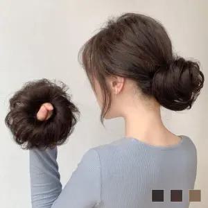 묶음머리가발 업스타일 컬 올림머리 헤어밴드 묶음머리가발 부분가발 여자패션가발