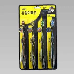 메디안 듀얼이펙션 부드러운모 탄력모 칫솔 4개입