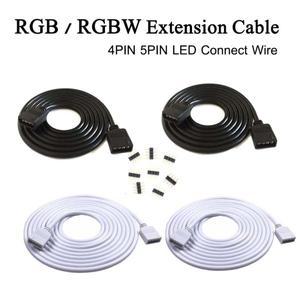 4Pin DC12V 연장 전원 케이블 흰색 검정색 0.3m 1m 2m 3m 5m RGB LED 커넥터 와이어 2835 5050 Led 스트립