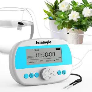 15개 화분용 Saintlogic 자동 식물 급수기 습도 모니터가 있는 스마트 셀프 급수 시스템 디스플레이 깊은